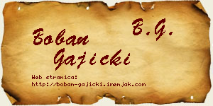 Boban Gajicki vizit kartica